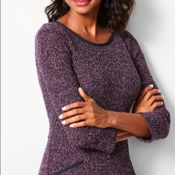 Talbots Twisted Bouclé 3/4 Sleeves Dress - Picture 3 of 5